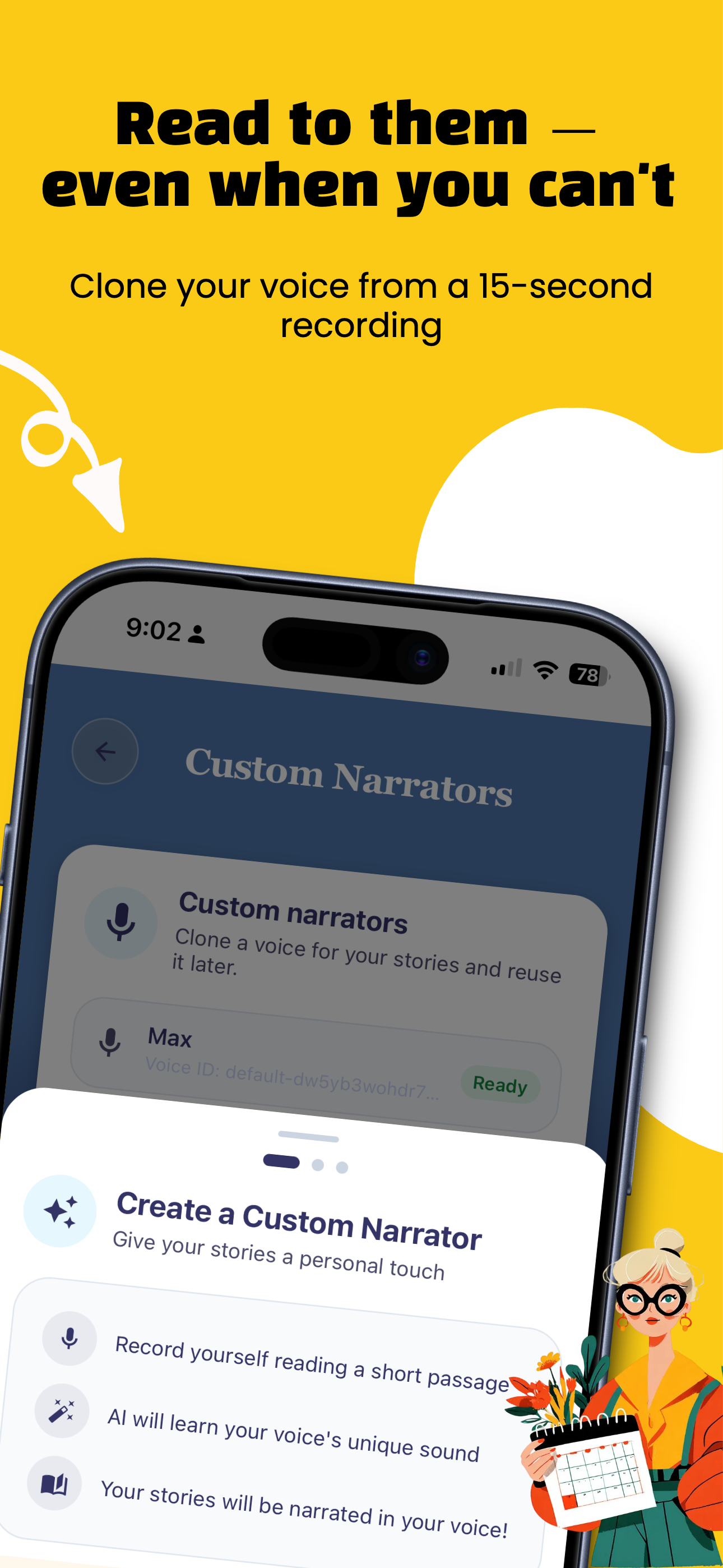 Cloning a parent's voice in Owly Stories